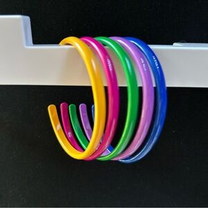 Enamel-coated copper adjustable 5mm width cuff bracelets